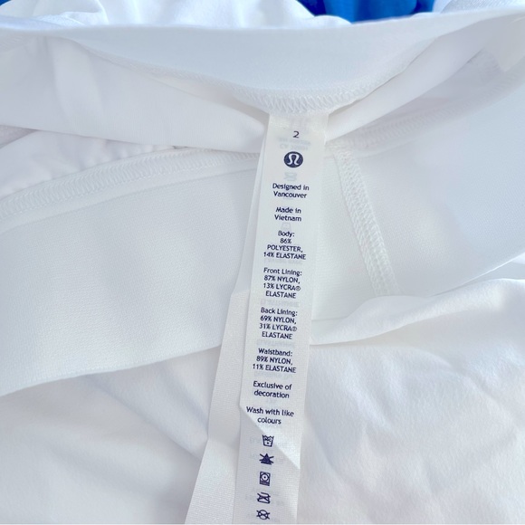 NWT Lululemon Court Rival High Rise Skirt Long White Size 2 - Picture 5 of 12